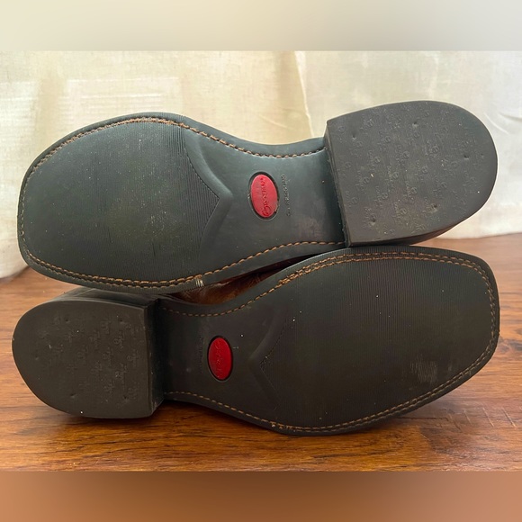 Double-H Boots Cognac & Olive Gabriel Leather Square-Toe Cowboy Boot Men size 12 - Picture 4 of 5